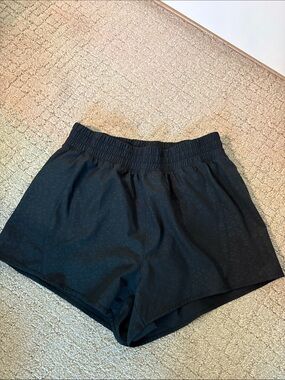 Lined Black animal print Women's Athletic Shorts with Elastic Waistband